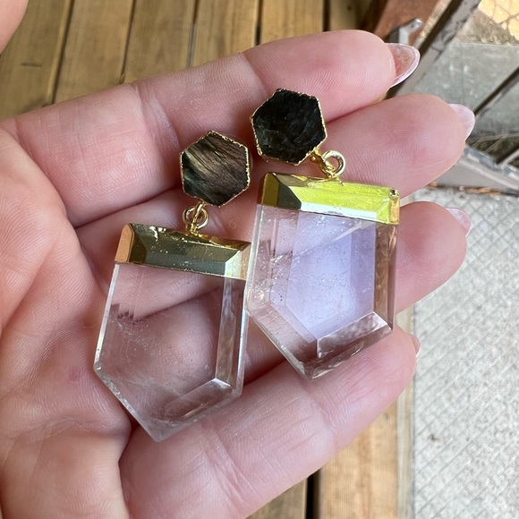 Quartz Point Statement Earrings - New - Picture 6 of 16